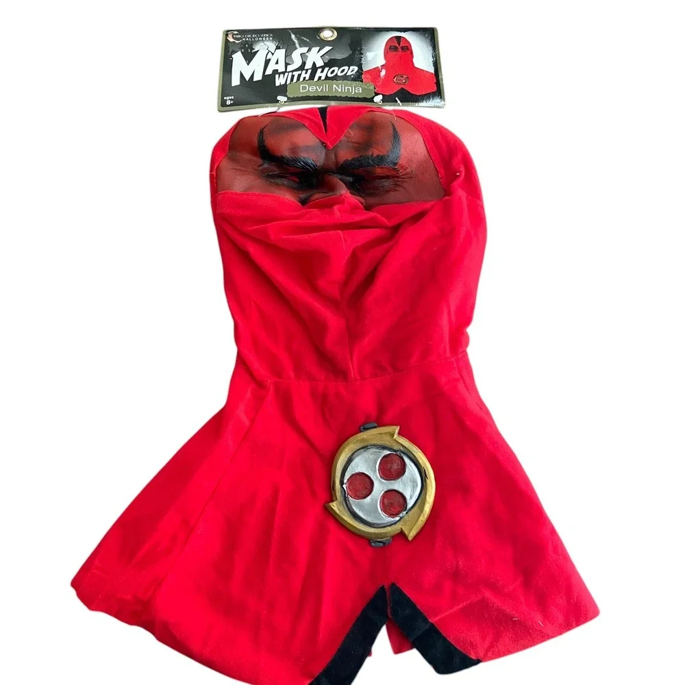 Adult Devil Mario Chiodo  Ninja Mask‎ With Hood Halloween Costume